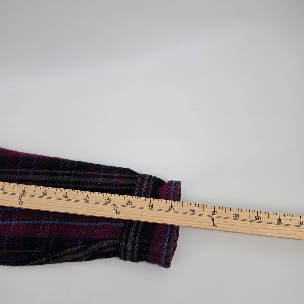 Outerknown Blanket Shirt XL Mens Purple Black Plaid Organic Cotton Flannel XL - Picture 9 of 11